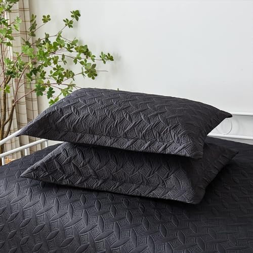 3-Piece Twin Daybed Cover Set - Quilted Geometric Bedspread with 2 Shams