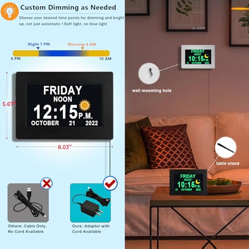 Digital Calendar Clock with Voice Announcement and Custom Daily Reminders