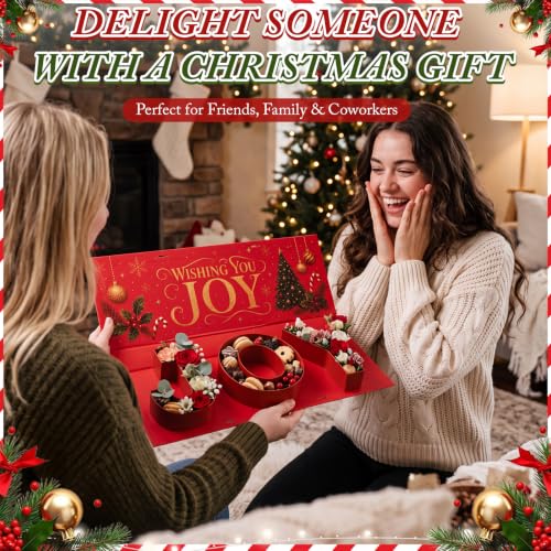JOY Christmas Gift Box - Red, Gueevin Festive Candy Display