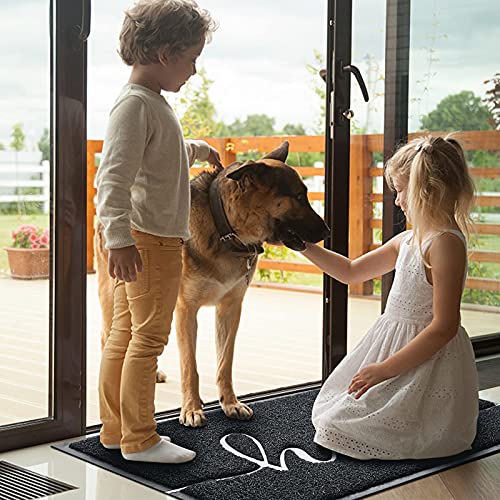 Non-Slip Welcome Door Mat for Entryway - 30x17.5 Low Profile Outdoor Rug