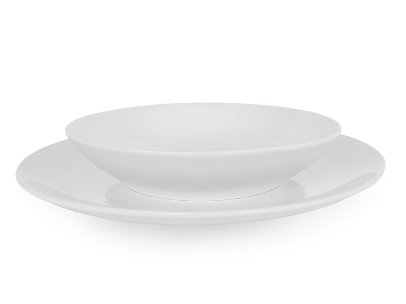 CasaMikael™ - Set of 8 – (4) 10.5" Dinner Plates + (4) 8″ White Porcelain Dinner Plates – SERENO COLLECTION