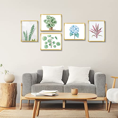 11x14 Gold Picture Frame - Minimalist Wall Mount Photo Frame with Plexiglass