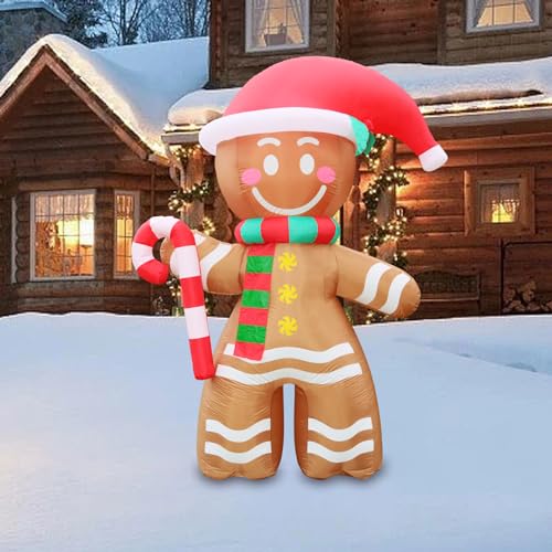 Action Air 7.9 ft Inflatable Gingerbread Man Christmas Yard Decor with LED Lights