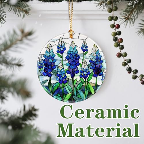 DUJITODOH Texas Bluebonnet Wildflowers Christmas Ornament - Festive Holiday Decor