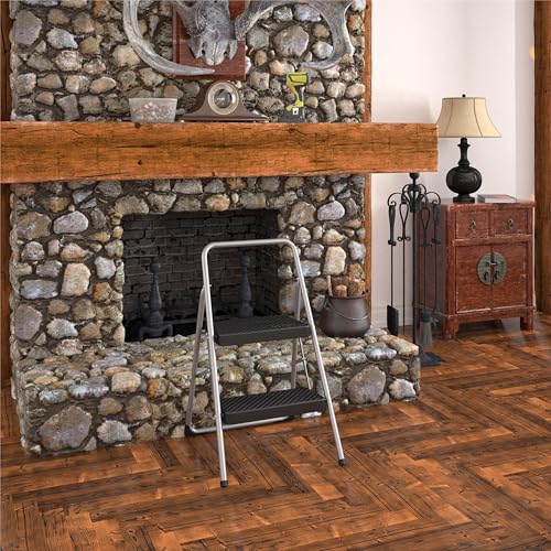 2-Step Household Folding Step Stool, Lightweight Non-Slip Utility Stool