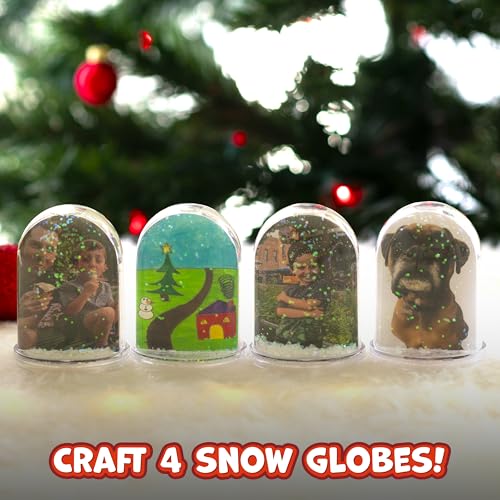 DIY Christmas Snow Globe Craft Kit for Kids - Set of 4 Customizable Globes