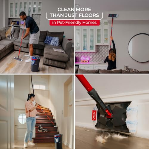 Dual Tank Flat Mop System with Washable Microfiber Pad for Hardwood & Tile
