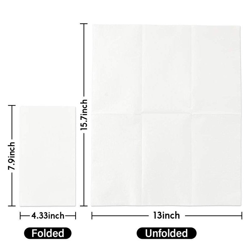 Vplus 400 Pack Premium Quality Guest Towels Disposable Dinner Napkins Soft, Absorbent, Party Napkins for Dinners or Catering Events，and Everyday Use (White, 400)