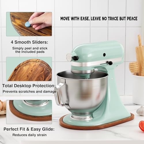 Solid Pine Wood Mixer Slider Mat for Tilt-Head Stand Mixers