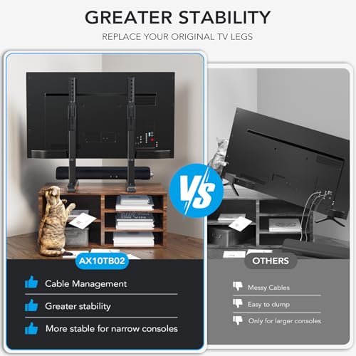 Universal Table Top TV Stand for 24-80 Inch Screens, Height Adjustable