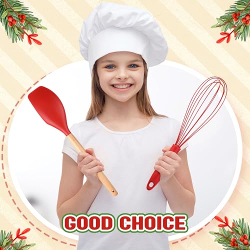 24-Piece Red Silicone Spatula and Whisk Set - 12 Inch Kitchen Utensils for Cooking & Baking