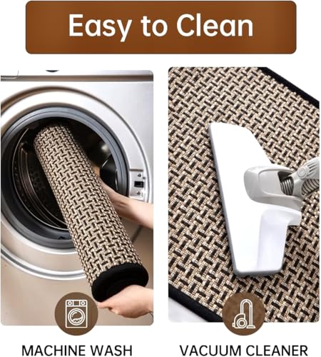 Non-Slip Kitchen Rug and Mat Set - 2 Piece Absorbent Cushioned Floor Mats