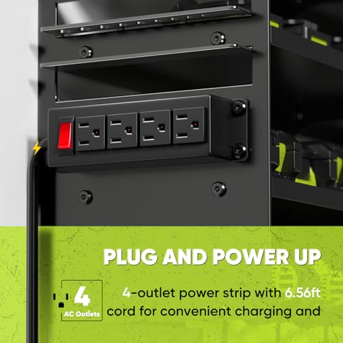 Heavy Duty Power Tool Organizer Wall Mount with Charging Station
