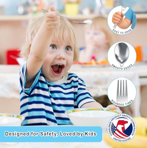 Stainless Steel Kids Silverware Set 6-Piece Toddler Flatware