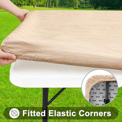 Elastic Fitted Rectangular Tablecloth - 30x72 Waterproof Vinyl Cover