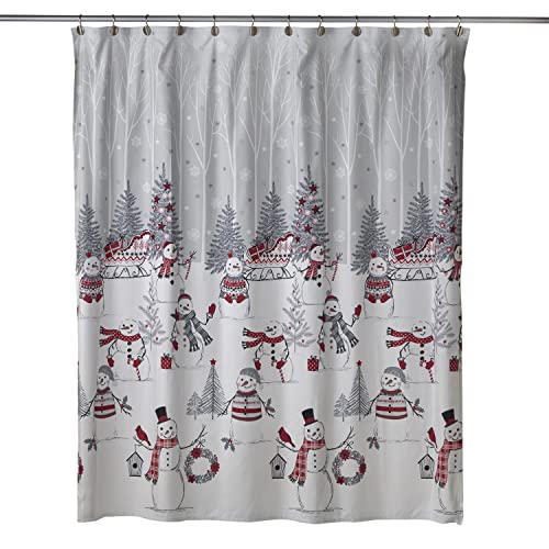 SKL Home Christmas/Winter Whistler Snowman Shower Curtain - Holiday Decor, Multi, Sc 2
