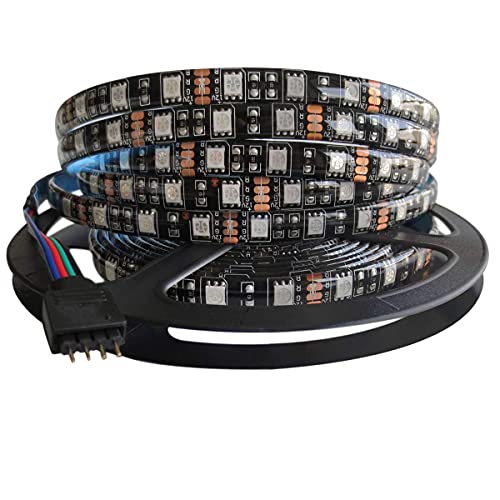 5M RGB LED Strip Light, 5050 SMD Waterproof IP65 Flexible Black PCB