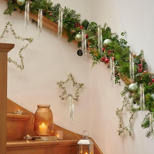Metallic Tinsel Icicles for Christmas Tree - 4000 Strands, 18 Inch Holiday Streamers