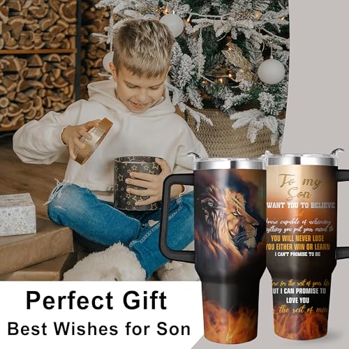 Son Tumbler-1 - 40 Oz Insulated Gift Mug for Son from Mom/Dad, Father's Day & Birthday Gift