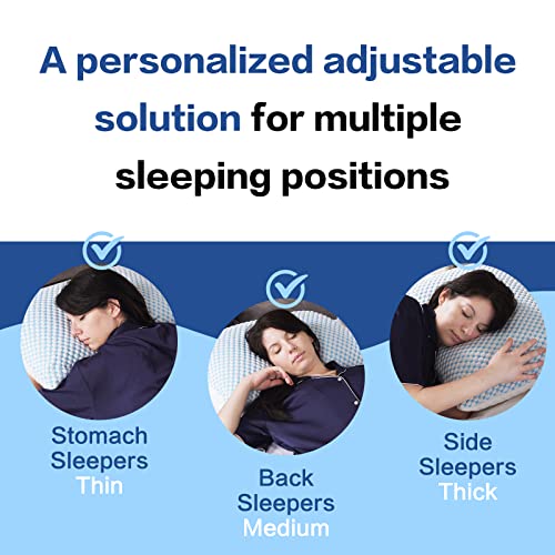 Cooling Queen Size Pillows Set of 2 | Adjustable Shredded Memory Foam