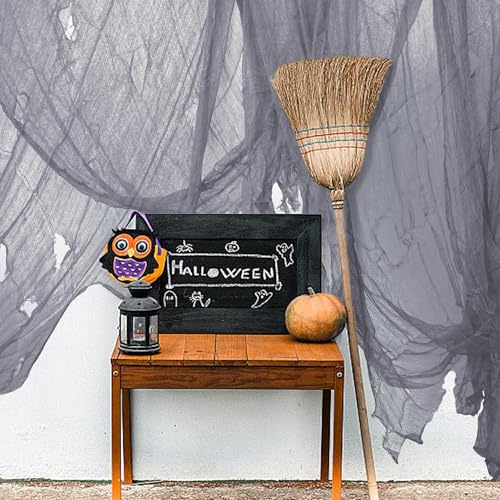 Gray Halloween Creepy Cloth Decoration - 200" x 40" Spooky Gauze Fabric