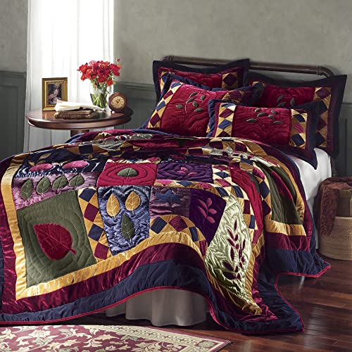 Luxury Velvet Quilt - Hand-Quilted Bedspread for Full/Queen Beds