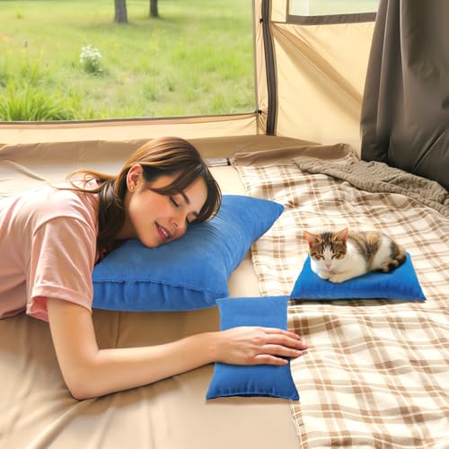 Mini Neck Travel Pillows - 2-Pack Portable Microfiber 7"x11"