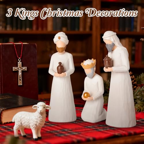 Three Wise Men Nativity Set - 8.7" Hand-Painted Resin Figurines (3 Pcs)