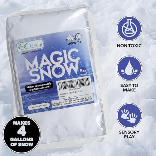 Instant Snow Powder - Artificial Fake Snow for Slime & Decor (Makes 4 Gallons)