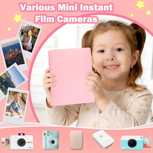 320 Pocket Photo Album for 2x3 Instant Film, PU Leather, Pink