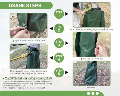 20-Gallon Tree Watering Bags (3-Pack) - Slow Release Drip Irrigation