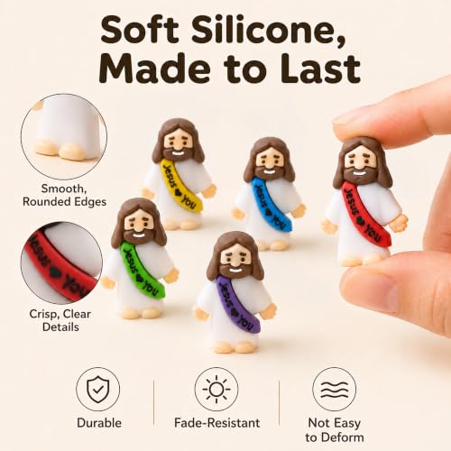 54-Pack Mini Jesus Figurines - Silicone Pocket Figures for Easter & Church