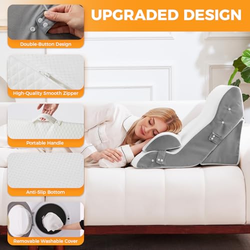 Adjustable 3PCS Wedge Pillow Set for Back Support & Recovery