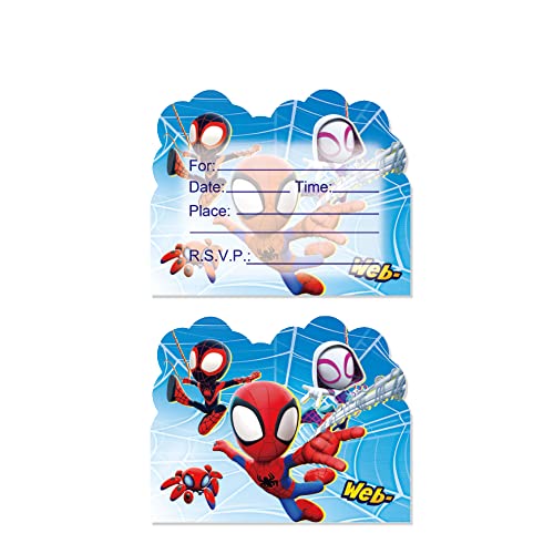 20-Piece Superhero Birthday Party Invitations, Fill-in Cards 4.3x5.5in