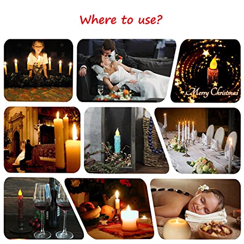 CVHOMEDECO Teal Flameless Taper Candles - Battery Operated, 3 Pack, 4-3/4 Inch