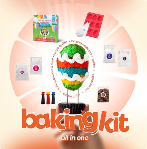 Kids Hot Air Balloon Baking Kit with Silicone Mold and Pre-Measured Ingredients