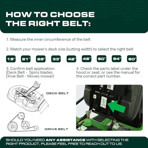 UDC 954-04060C Deck Belt for Troy-Bilt Pony Bronco Cub Cadet LTX1042 42 Inch Mower