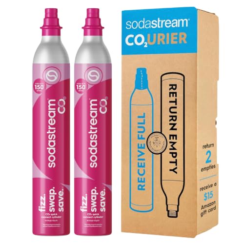 60L Pink Quick Connect CO2 Gas Refill Cylinders for Soda Makers (2-Pack)