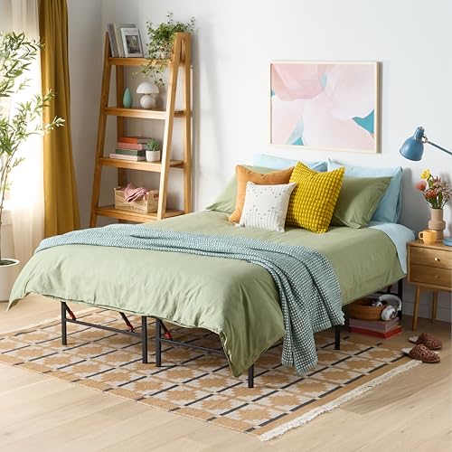 Amazon Basics Queen Metal Platform Bed Frame with Under-Bed Storage, 14-Inch
