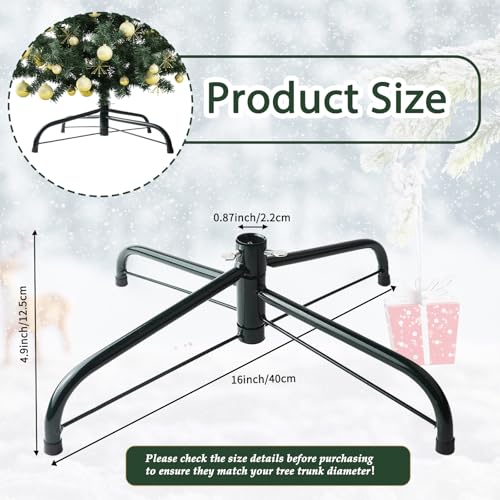 16-Inch Folding Metal Christmas Tree Stand - Green Universal Replacement Base
