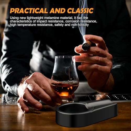 Portable Cigar Ashtray, Lightweight Melamine Drop-Shaped Holder for Indoor Outdoor