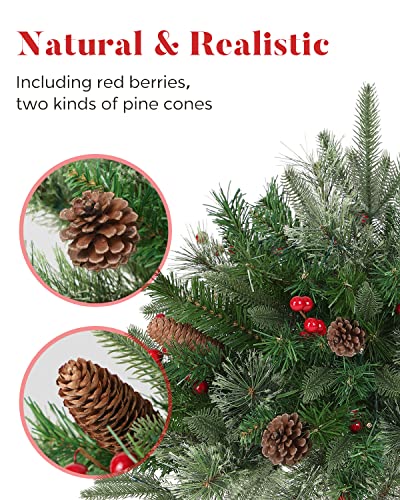 OasisCraft 18 Inch Outdoor Frosted Christmas Tree with Multicolor LED Lights - 1ft 6in Variant