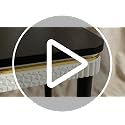 3-Piece Nesting Table Set, Mid-Century Walnut Side Tables with Gold Trim