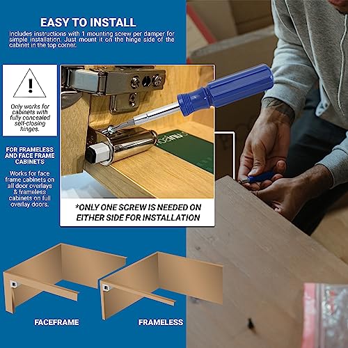 5-Pack Soft Close Cabinet Door Dampers - Polished Nickel Adapters