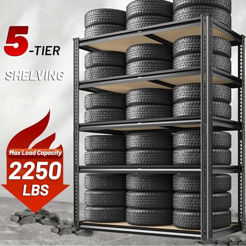 Heavy Duty 5-Tier Garage Shelving Unit, 72" Metal Storage Shelf