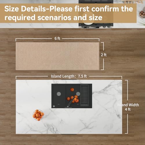 2x6 ft Boho Hallway Runner Rug, Non-Slip Washable Kitchen Floor Mat