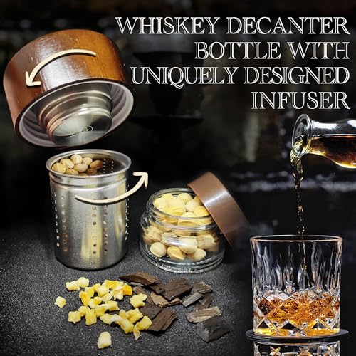 Krafterize Dark Green Whiskey Infusion Kit - DIY Bourbon Decanter Set for Men