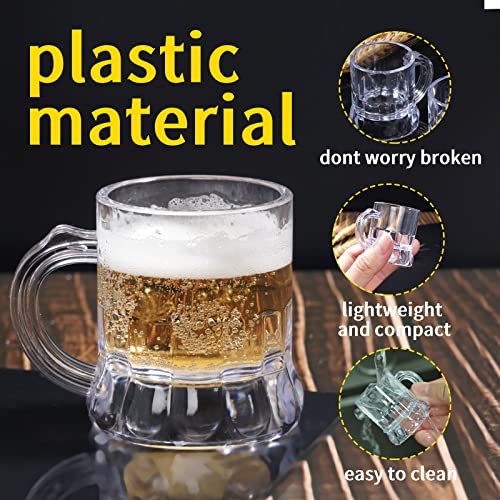 1 oz Mini Plastic Beer Mug Shot Glasses - 12 Piece Party Pack