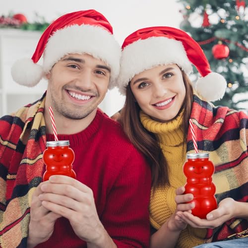 Sliner 20 Set Snowman Christmas Drink Bottles with Straws - Holiday Favors