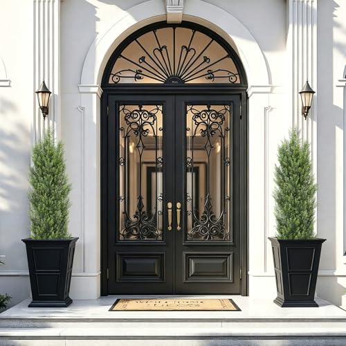 4ft Artificial Cedar Topiary Trees, UV Resistant Faux Cypress Set of 2